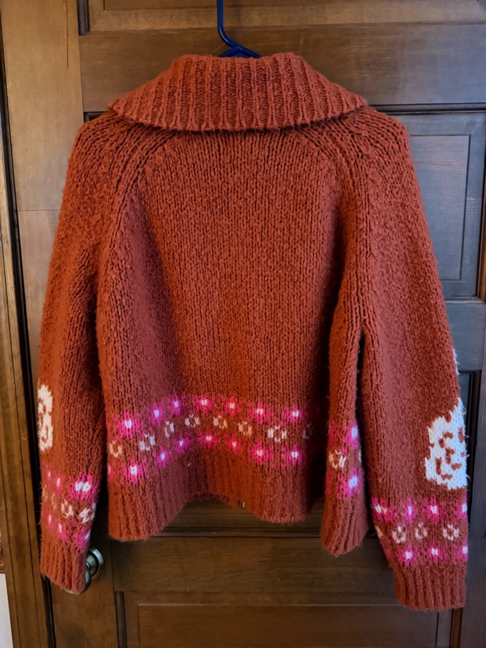 ANTHROPOLOGIE MAEVE ZIP FRONT CARDIGAN IN RED SWAN - Picture 8 of 11